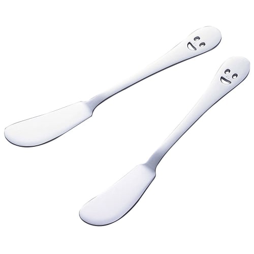 Shimomura Kihan Butter Knife Set of 2 [Made in Japan] Stainless Steel, Dishwasher Safe, 14.5cm Long, Rust Resistant, For Butter Spreading, Margarine,