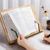 Wood Textbook Book Stand 6 Angles Adjustable Book Holder with Metal Page Clips for Music Scores Cook Recipe Tablet