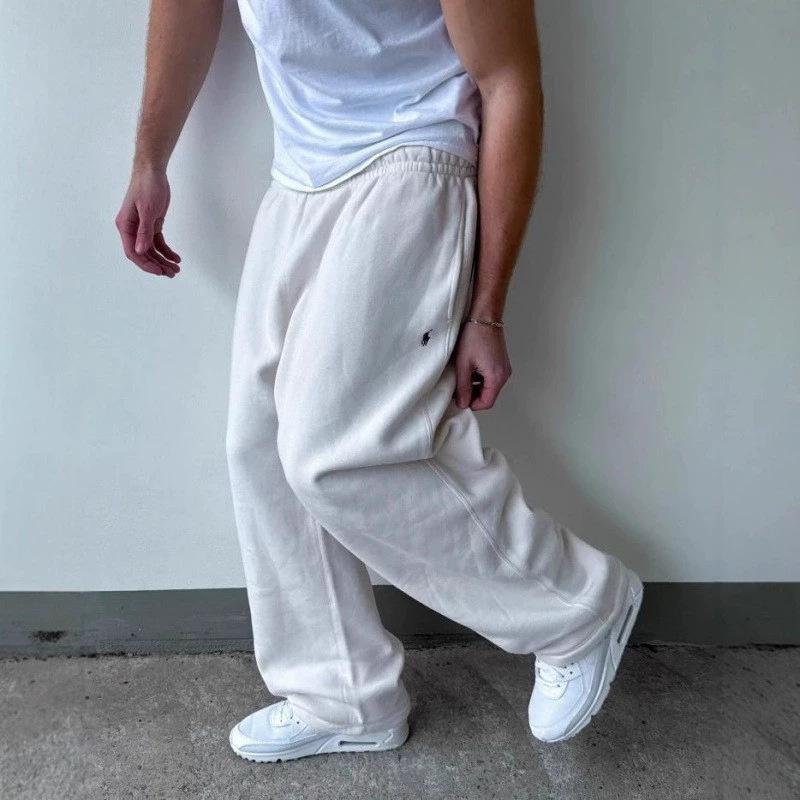 2026 Retro Y2k Street Fashion Simple Loose Sweatpants with Embroidered Pony, Versatile Casual Long Pants