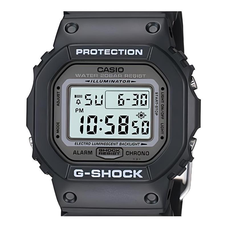 Casio G-SHOCK series 200 meters waterproof Quartz movement Unisex black dial Solar quartz movement Resin strap Japanese and Korean watch dw-5600v-1