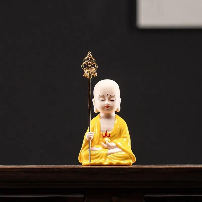

Ceramics Ksitigarbha King Bodhisattva Statue -Zen Buddha High grade Home Room Office Feng Shui Decoration Figure Statue