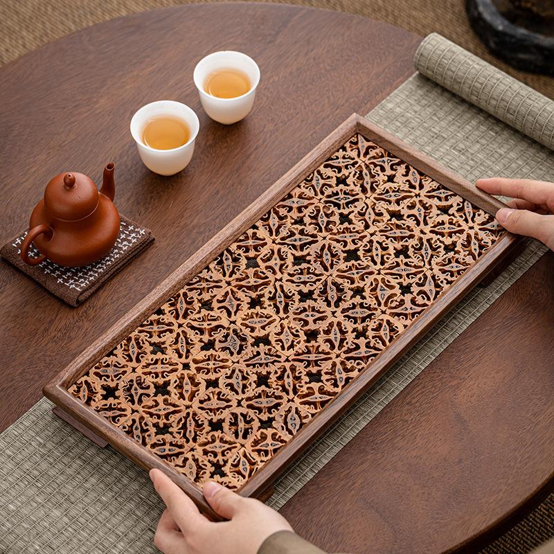 Walnut Walnut Tea Cup Tray Rectangle Small Plate Breakfast Plate Cake Dessert Square Plate Serving Tray Tea Tray