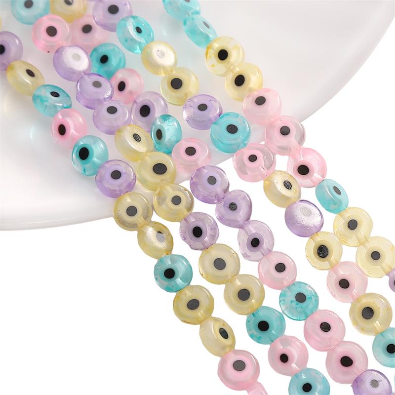 

1 полоска/пакет Цветная глазурь сплющенные бусины DIY браслет ожерелье серьги ювелирные аксессуары 6mm 1str/bag
