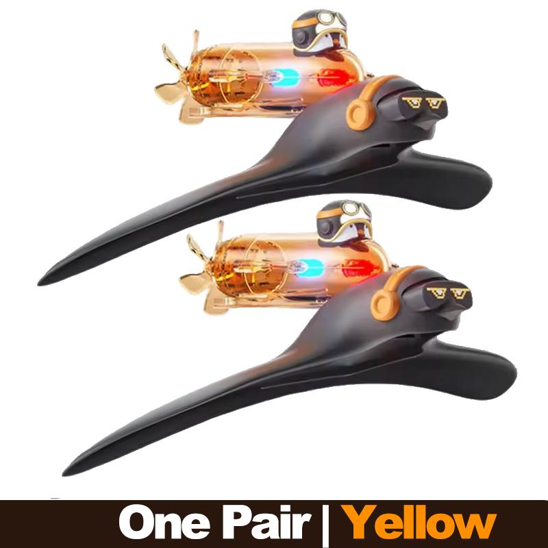 Rearview Mirror Decor - Car Multifunctional Rain Eyebrow Adhesive Waterproof Wind-Powered with Lighting Car Accessories for Auto