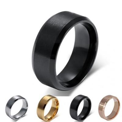 8mm Herrmode för kvinnor i titanstål polerat band Ring Bröllopssmycken