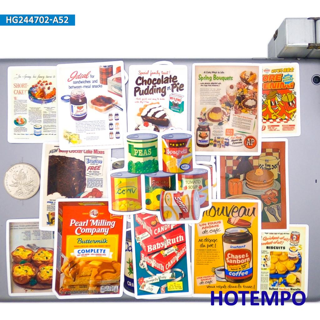 Retro Food Poster Stickers Yummy Dessert Cake Bread Jam Art Graffiti For Diy Creative Decoration Funny Sticker 203050Pcs
