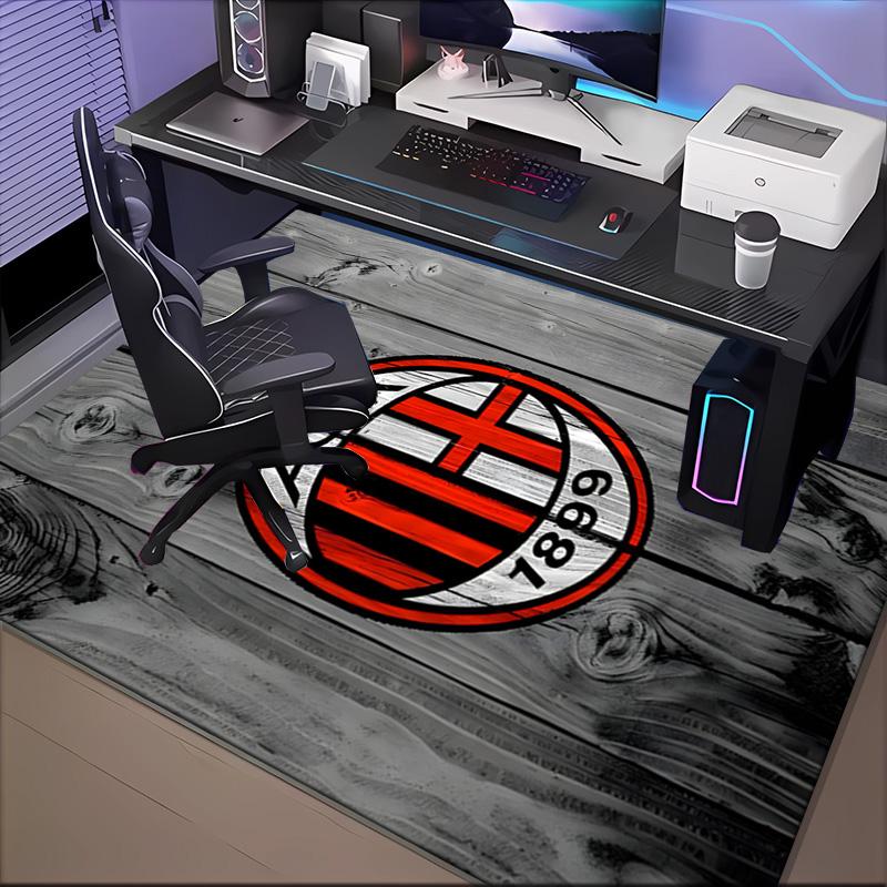 Milan Football club Printed Office Carpet Chair Cushion  Entryway Rug, Rugs for Living Room, Bedroom Christmas gifts