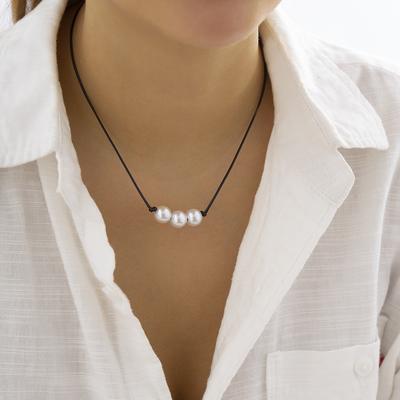 Accessories, Cold Wind Beaded Wax Thread Collarbone Necklace, Simple Temperament Imitation Pearl Pendant Necklace Women