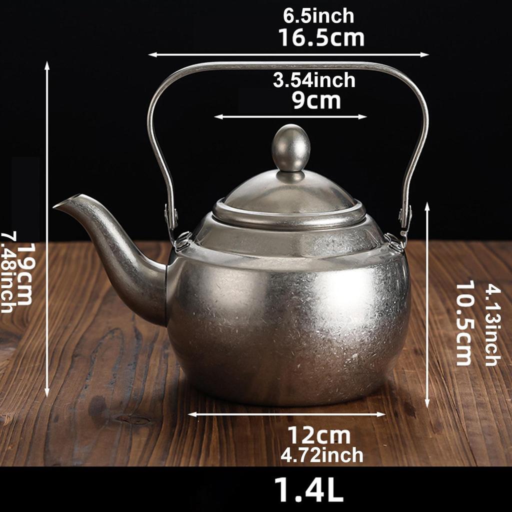 Bule de Chá de Aço Inoxidável Panela para Ferver Água Chaleira Portátil com Chá para Sala