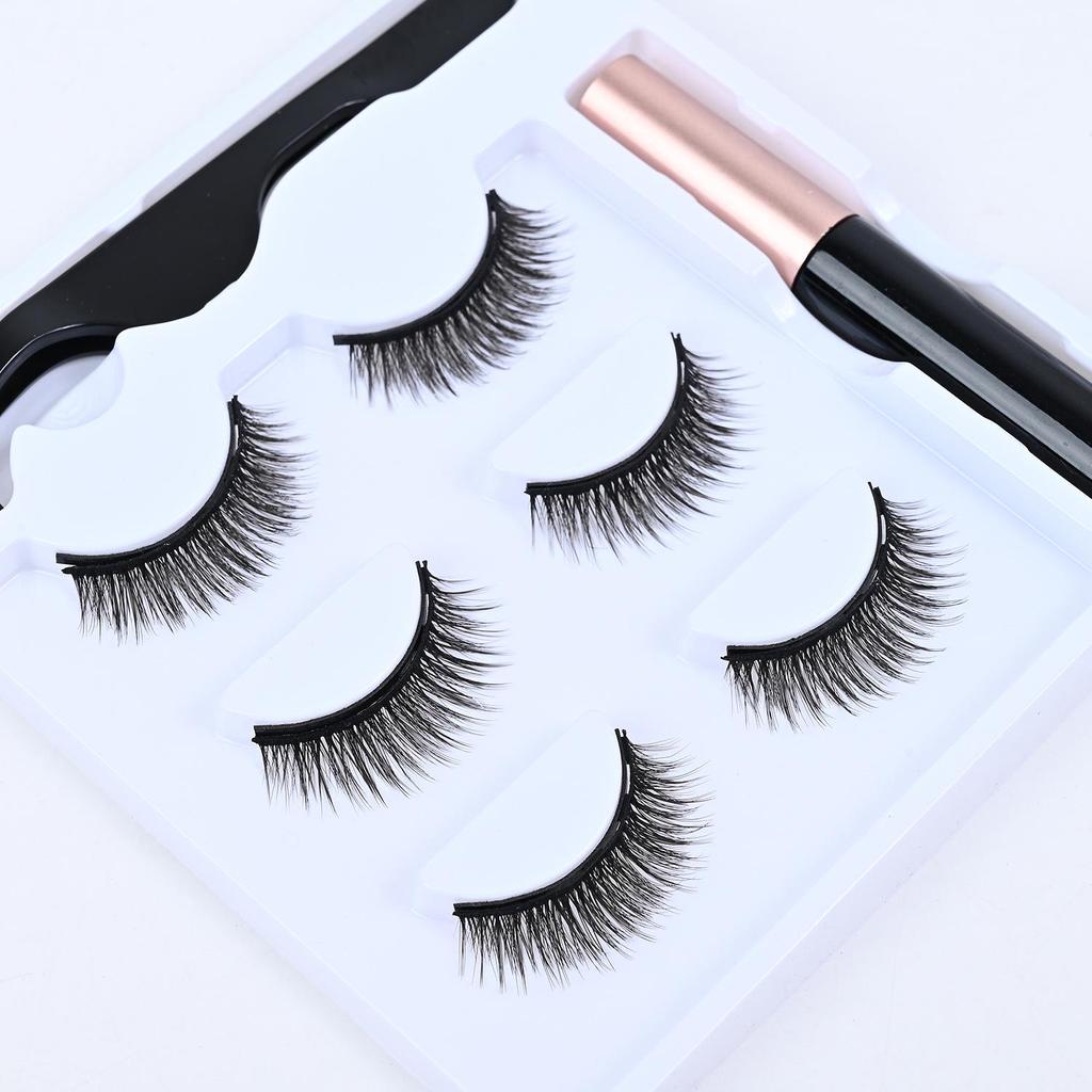 Magnetic Eyelash Set: 3 Pairs with Applicator & Eyeliner, Plus 5 Pairs of Comfortable Multi-Layer False Eyelashes