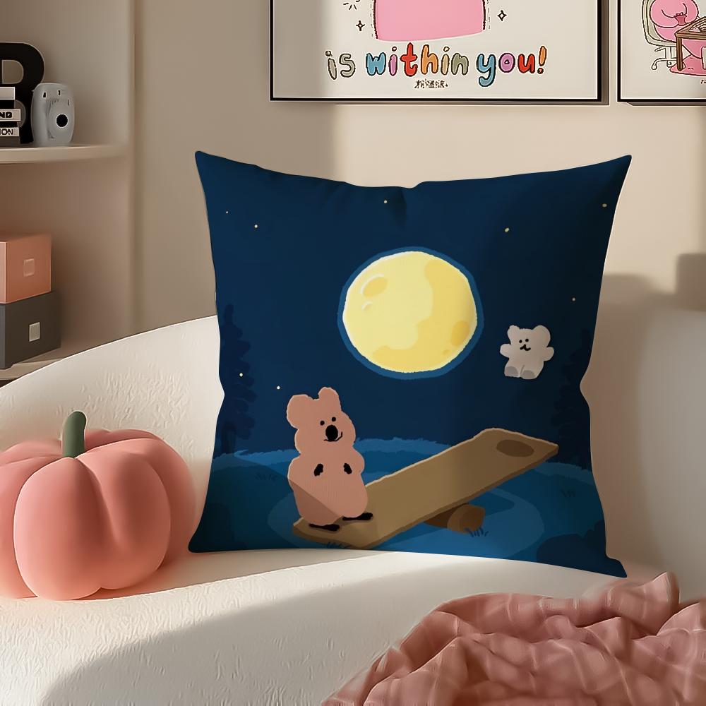 Cute Chubby Korean Cartoon DDinotaeng Cushion Cover Pillowcase Short Plush Invisible zipper Room Sofa Cushion Cover