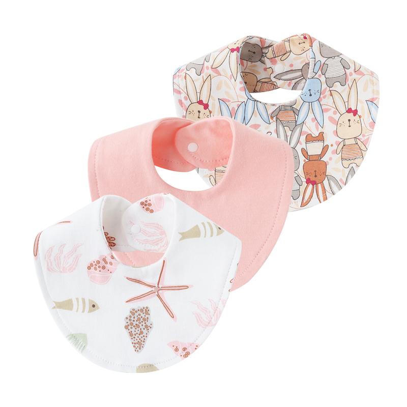 

3Pcs Baby Cotton Bibs Burp Cloth Cartoon Print Infant Saliva Towels for Girls Boys Newborn Bib Toddler Stuff Baby Accessories