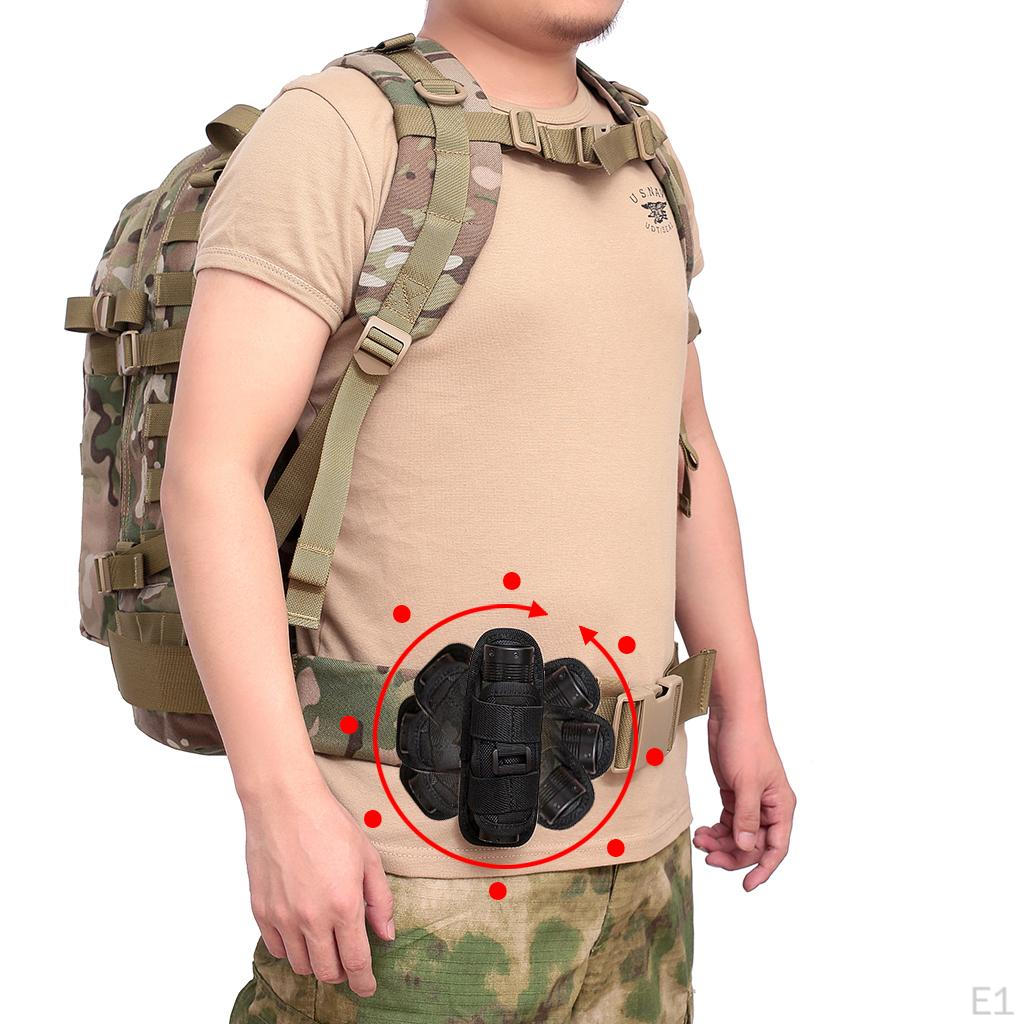 Flashlight Pouch Belt Carry Case Holder W/Degrees Rotating Clip