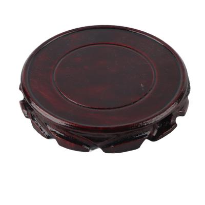 Runder Holzsockel, multifunktionaler Retro-Schnitzerei-Präsentationsständer aus elegantem Holz für die Heimdekoration