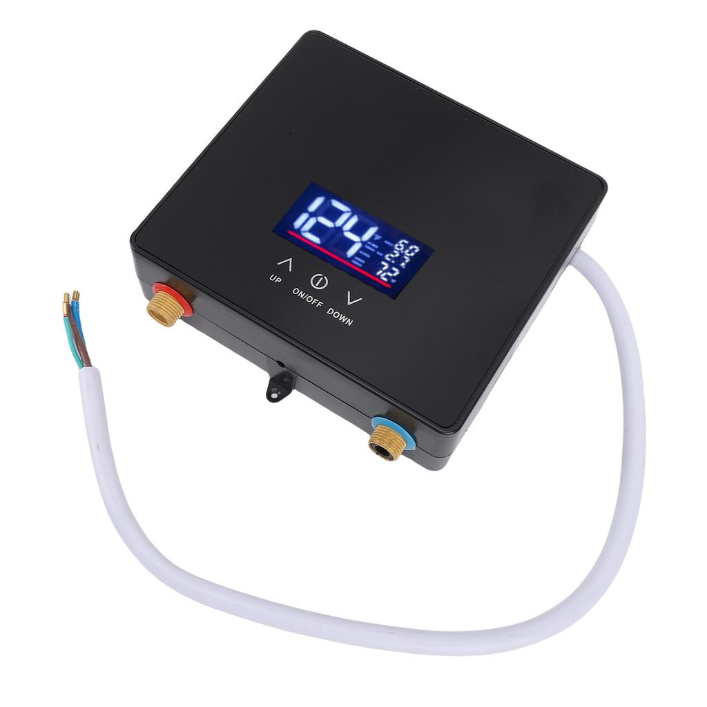 Electric Water Heater 6000w Black LCD Display Under Sink Water Heater for Kitchens Apartments Bathrooms RVs