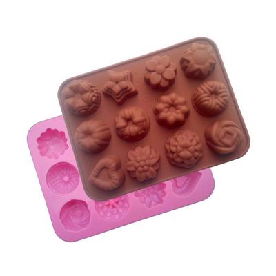 12 modelli di stampi in silicone per cubetti di ghiaccio, torta al cioccolato, biscotti, cupcake, sapone
