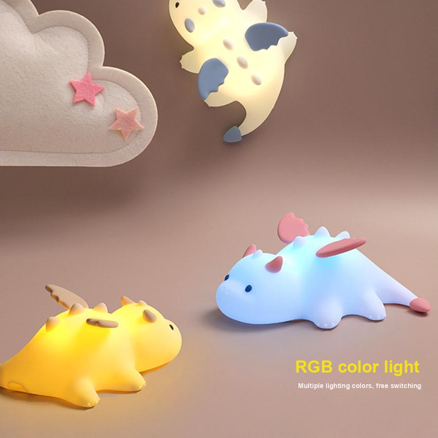 New Dinosaur Lamp Mini Dragon Night Light Magnetic USB Rechargeable Colorful Atmosphere Light Bedside Night Light