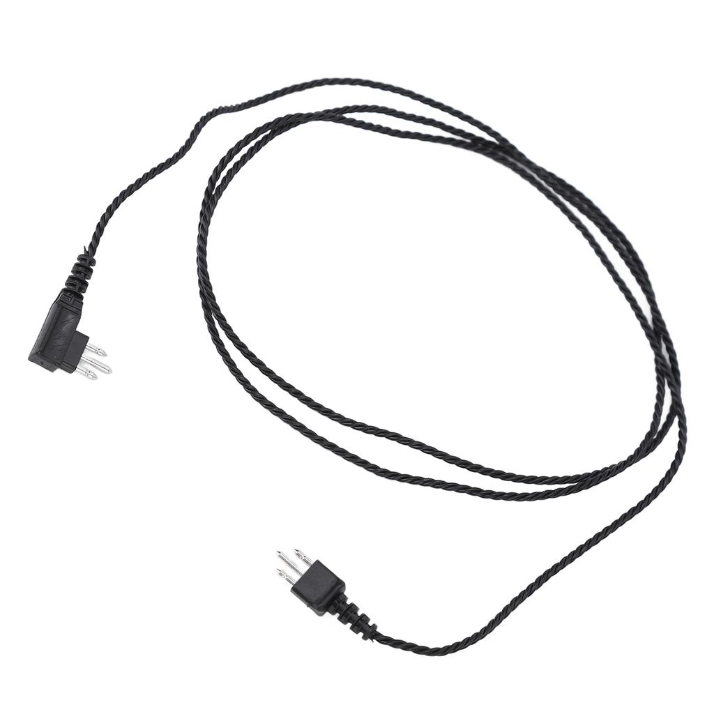 10 Stück Hörgerätekabel Dreiadriges Kopfhörerkabel Gedrehtes Seil Ersatzempfängerkabel Schwarz