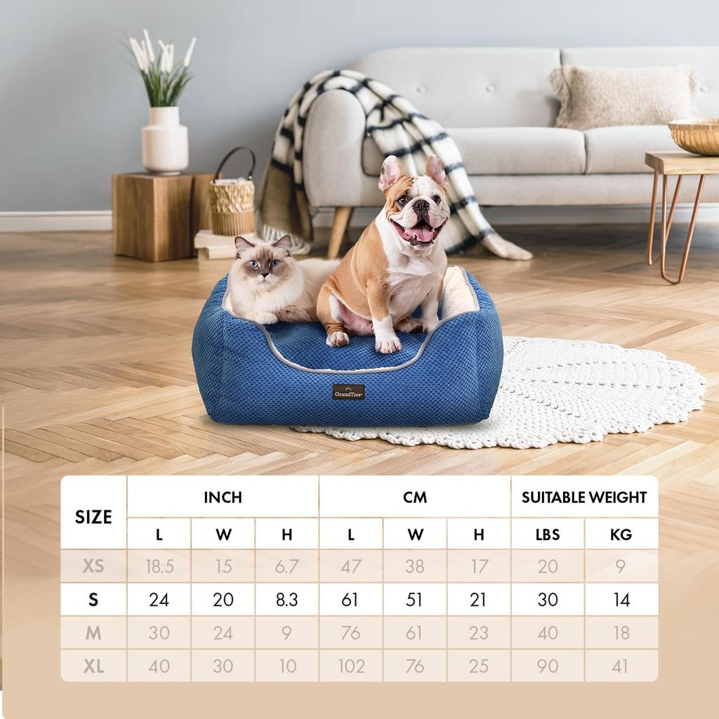 GrandTies Pet Bed Cuddler (Blue, S)