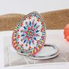 1 Set Diamond Painting Mirror Flower Pattern DIY Portable Mini Makeup Mirror Rhinestone
