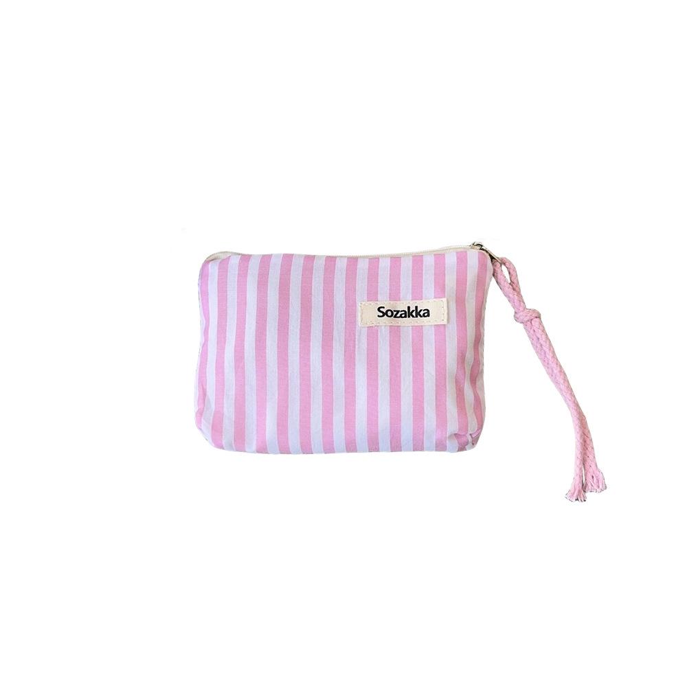 Fresh Stripe Lipstick Cushion Storage: Compact Coin & Makeup Portable Sundries Bag