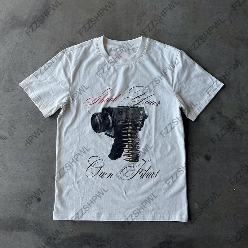 

Casual Hip Hop Y2K Cotton Tshirt Harajuku Graphic Print Fashion Rock Gothic Short Sleeve Tshirt Vintage Tee Oversized Punk Top 4XL