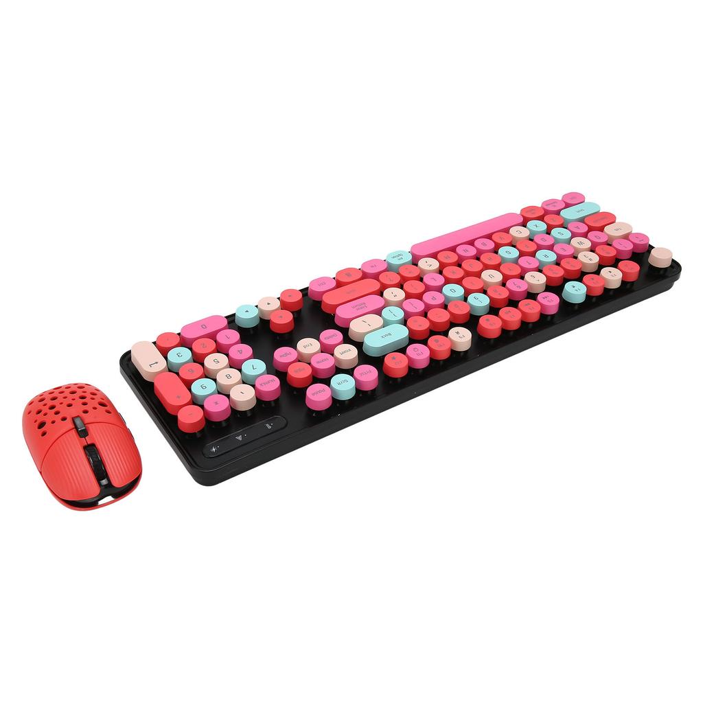 Wireless Keyboard and Mouse Combo 2.4G Wireless Mode sy Operate Retro Punk Keyboard with 3 DPI Gaming Mouse