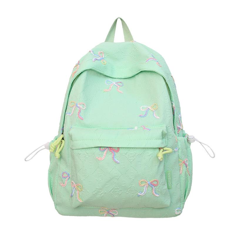 

Летний Новый Рюкзак с Милым Бантиком Высокой Ценности для Девочек, Учениц Начальной и Средней Школы, Двуплечная Сумка в Японском Стиле Small(28*14*35cm) зелёный