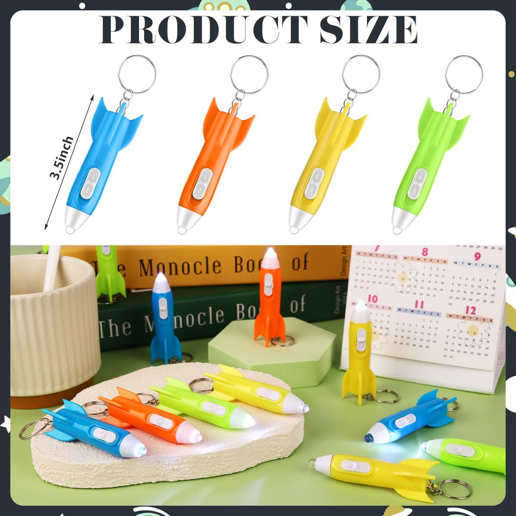 200 Pcs Helicopter Mini Flashlight Keychain,Rocket Led Flashlight, Mini Flashlights In Bulk Colorful Small Led Flashlight Keycha