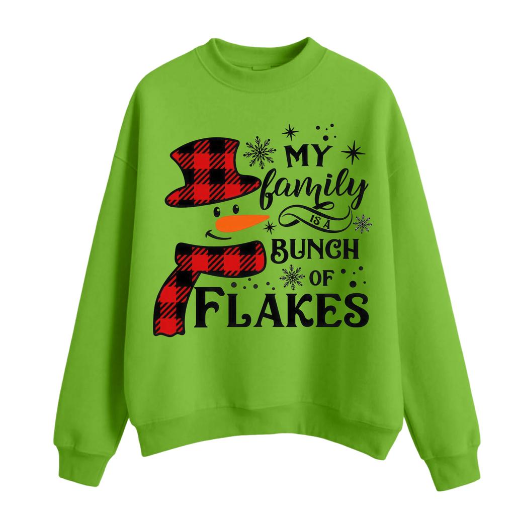 Women's Casual Fashion Round Neck Long Sleeve Christmas Printed Sweatshirt