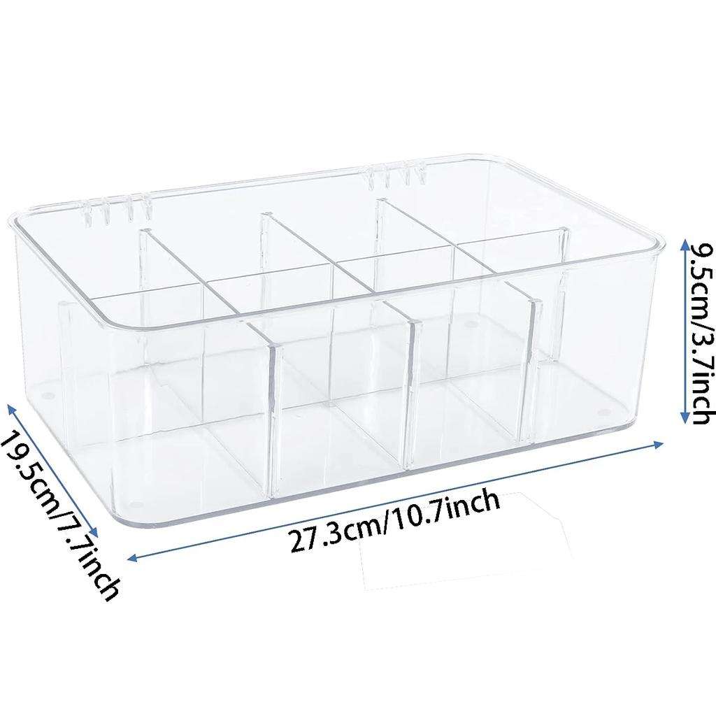 1pc Acrylic Tea Bag Storage Box - Sealed Multi-Compartment Organizer with Lid for Coffee Sugar, Office Kitchen Use