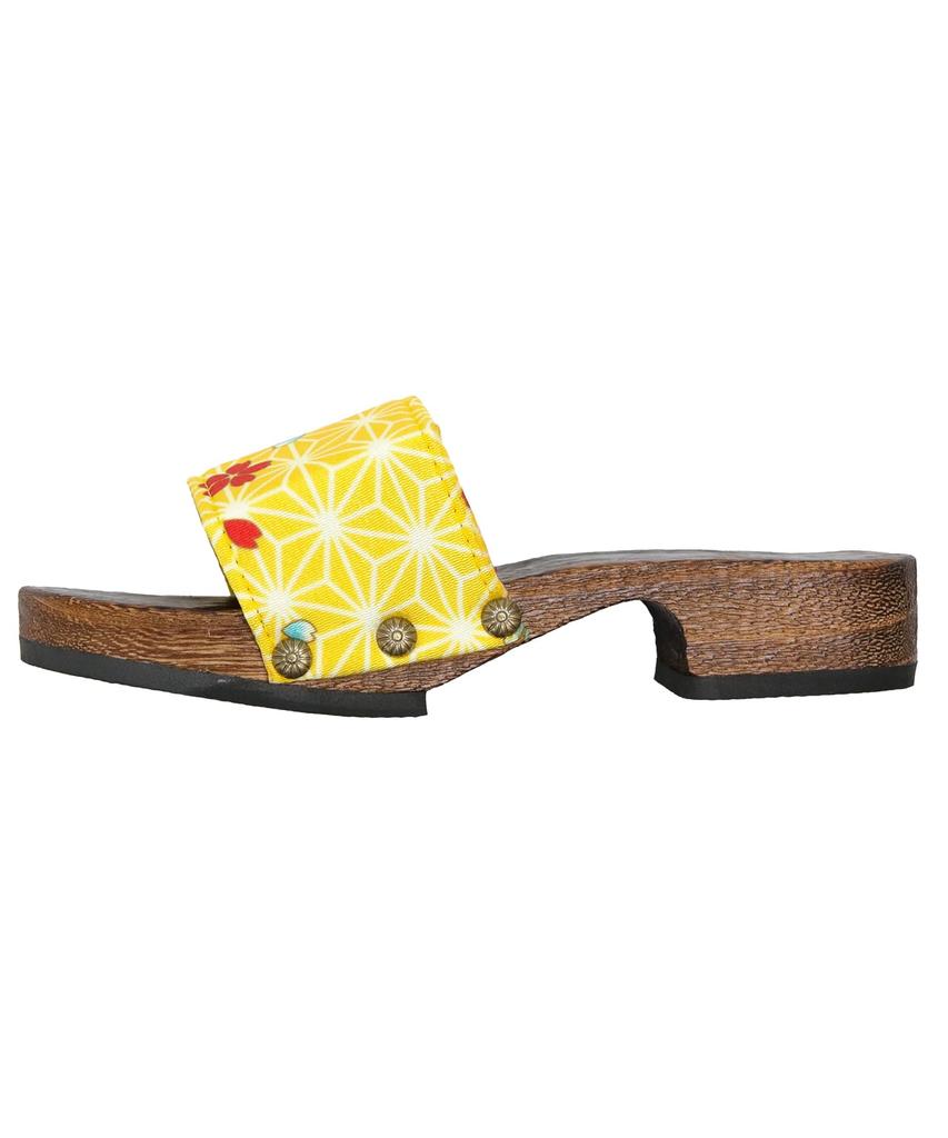 Japanese Burnt Paulownia [KYOETSU] [Kyoetsu] Sandals, Geta, Pattern, Wood, Women's (13, measurement_24_point_5_centimeters)