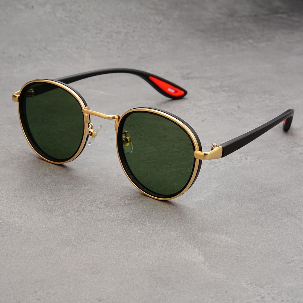 Retro Round Sunglasses Unisex Casual Outdoor Sun Protection Shades for Street Photography Travel
