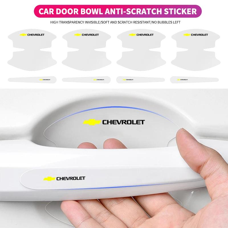 8PCS Car Door Handle Bowl Scratch Protective Stickers for Chevrolet Silverado Impala Malibu Equinox Cruze Camaro Blazer Aveo