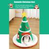 Covered Cat Bed Warm Christmas Tree Anti-Slip Bottom Pet Supplies Soft Sleeping Kitten Bed Cat Cave For Puppy Kitten Pet Indoor