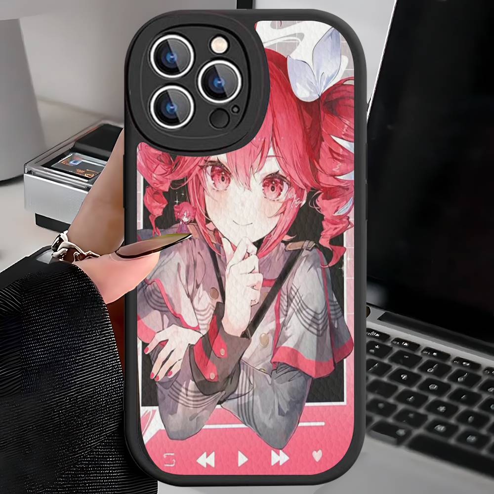 

Popular Virtual Singer Kasane Teto Phone Cover For IPhone 16 15 14 13 12 11 Pro Max Plus Leather Soft Case iphone XR