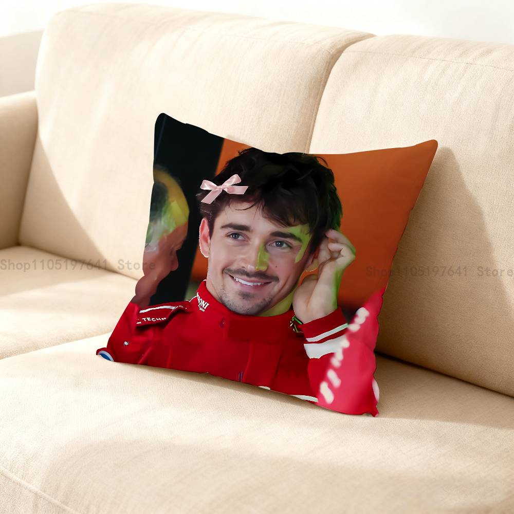 

C-Charles Driver L-Leclerc 16 Pillow Case For Sofa Decor Car Office Room Printing Cushion Cover Decorations and Protector 12x12Inch