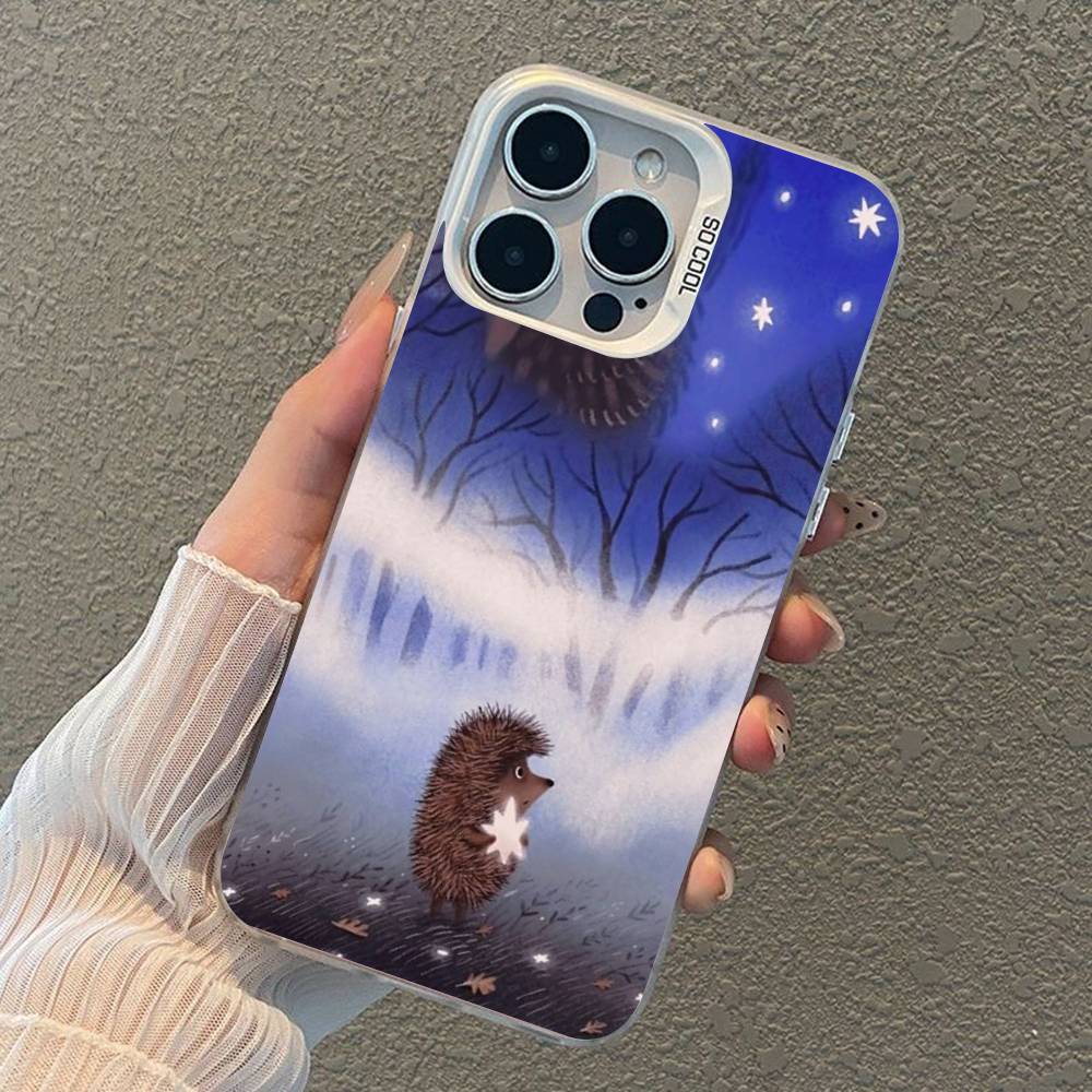 

Яркий Ёжик в Тумане Посеребренный Внутри Чехол для Телефона Для iPhone 17 16 15 14 11 12 13 Pro Max Plus X XR XS Max Цветной iPhone 16 e
