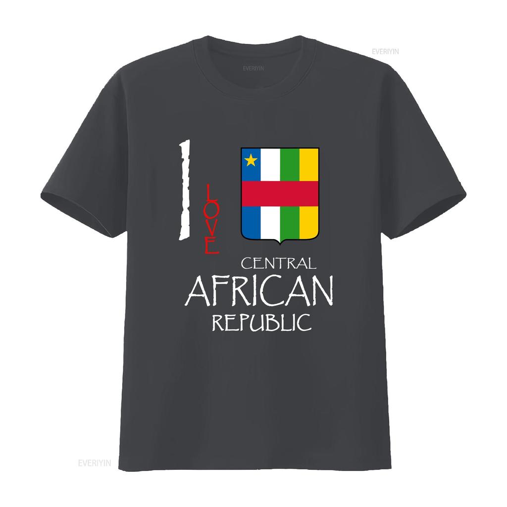 I Love Central African Republic Cool Novelty T Shirt Vintage Homme Soft Stretched Graphic Top For Everyday Wear Slightly