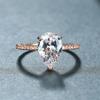 Silver Simple Classic WaterDrop 4-Carat Zircon Ring for Women Engagement Wedding Luxury High Quality Fine Jewelry