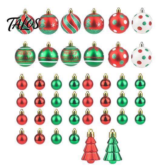 Christmas Gift Decorations 42PCS Ball Set, Seasonal Tree Accents with Hanging Holiday Ornament Set Strings, Shatterproof Plastic for Home Party