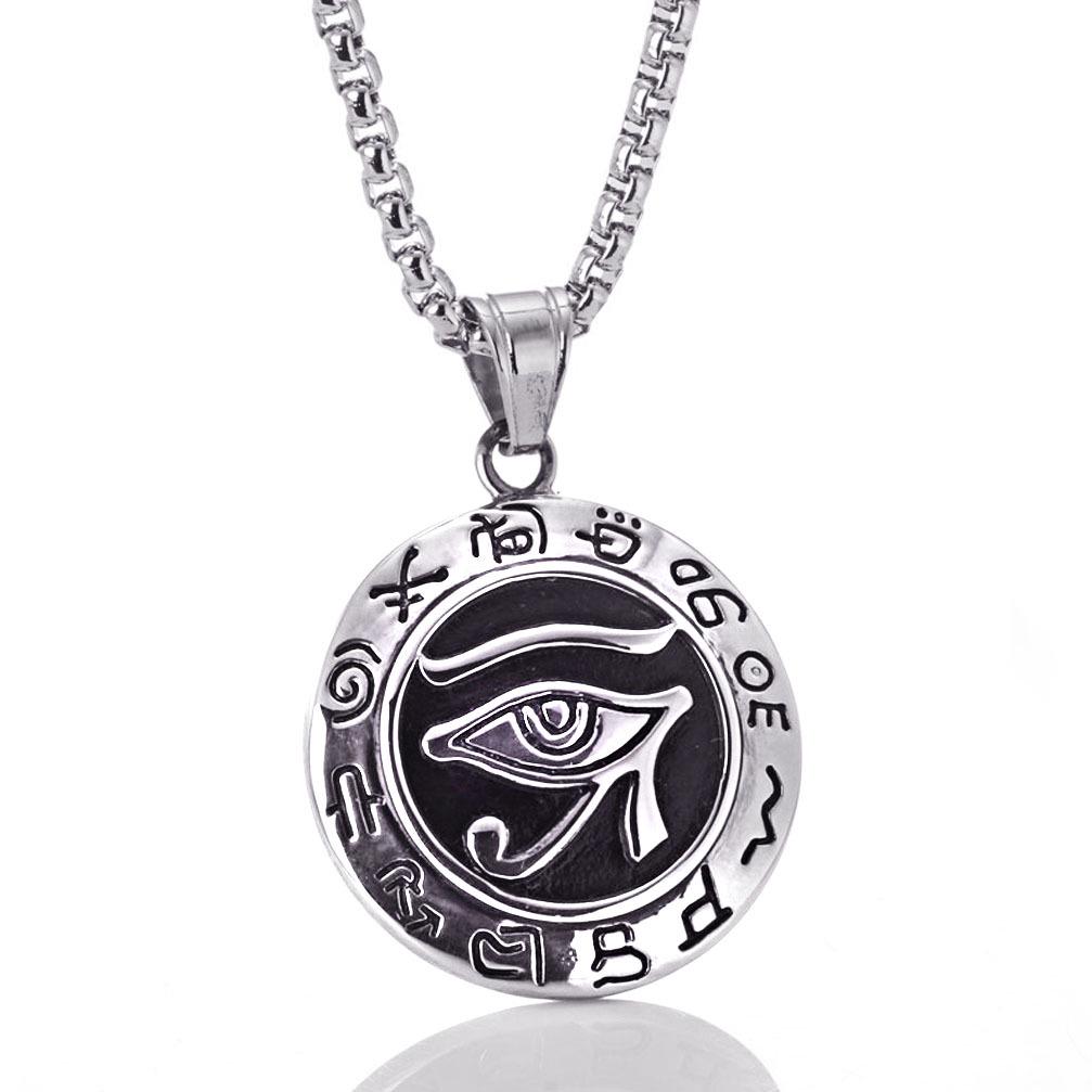 

Европейская и американская титановая подвеска-ожерелье «Глаз Бога» - Винтажный кро-панк аксессуар из нержавеющей стали с круглым жетоном