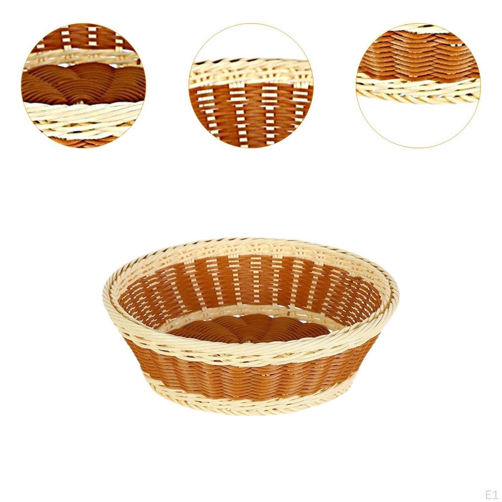 Food Serving Basket Imitation Rattan ,Tabletop Bread Picnic ,Woven Storage