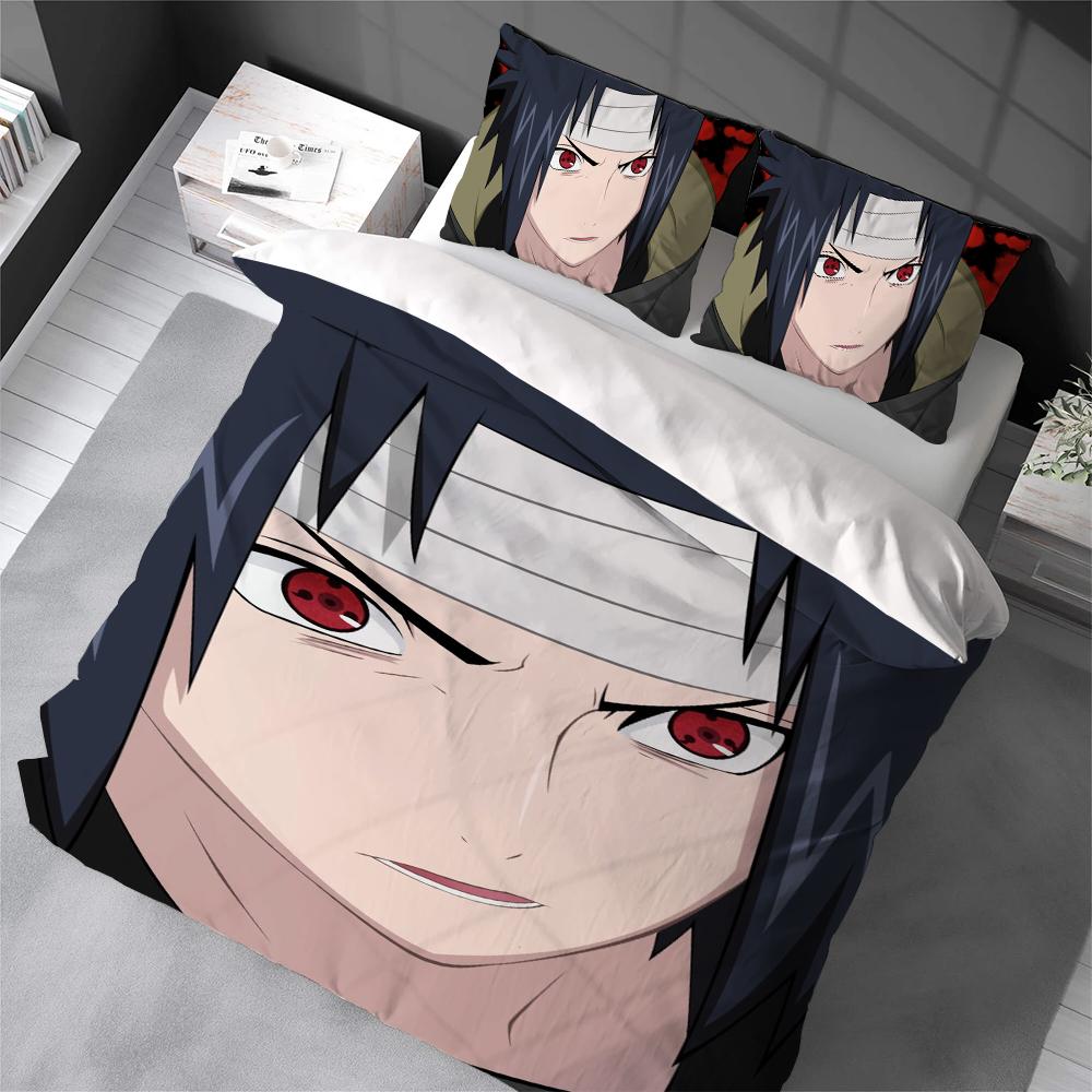 Cool N-NARUTO Duvet Cover Set Home Style Bedding Soft Laundry Cotton Bed 3 Piece Set Student Dormitory Gift