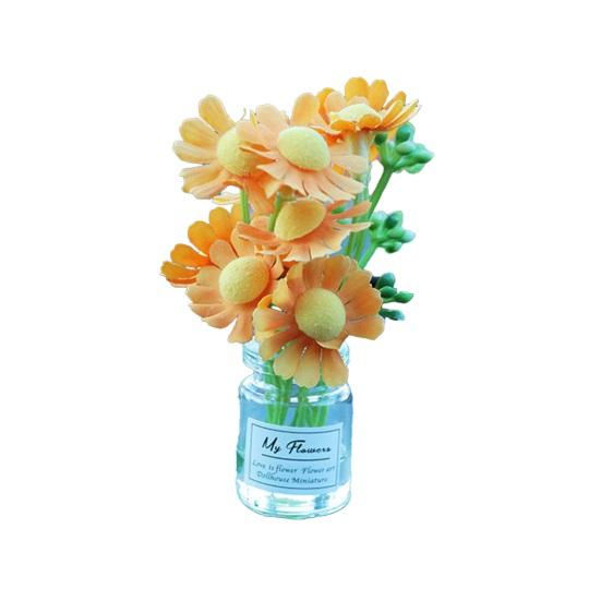 Mini Flower Vase Car Dashboard Decor Cute Center Console Accessory with Adhesive Realistic Micro-Landscape for Home Office Desk