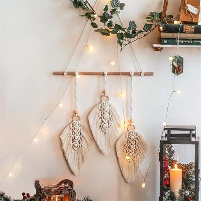 Nordic Style Dreamcatcher Hand Made Leaf Dream Catchers Cotton Macrame Wall Hanging Handmade Tassels Dreamcatcher Home Decor
