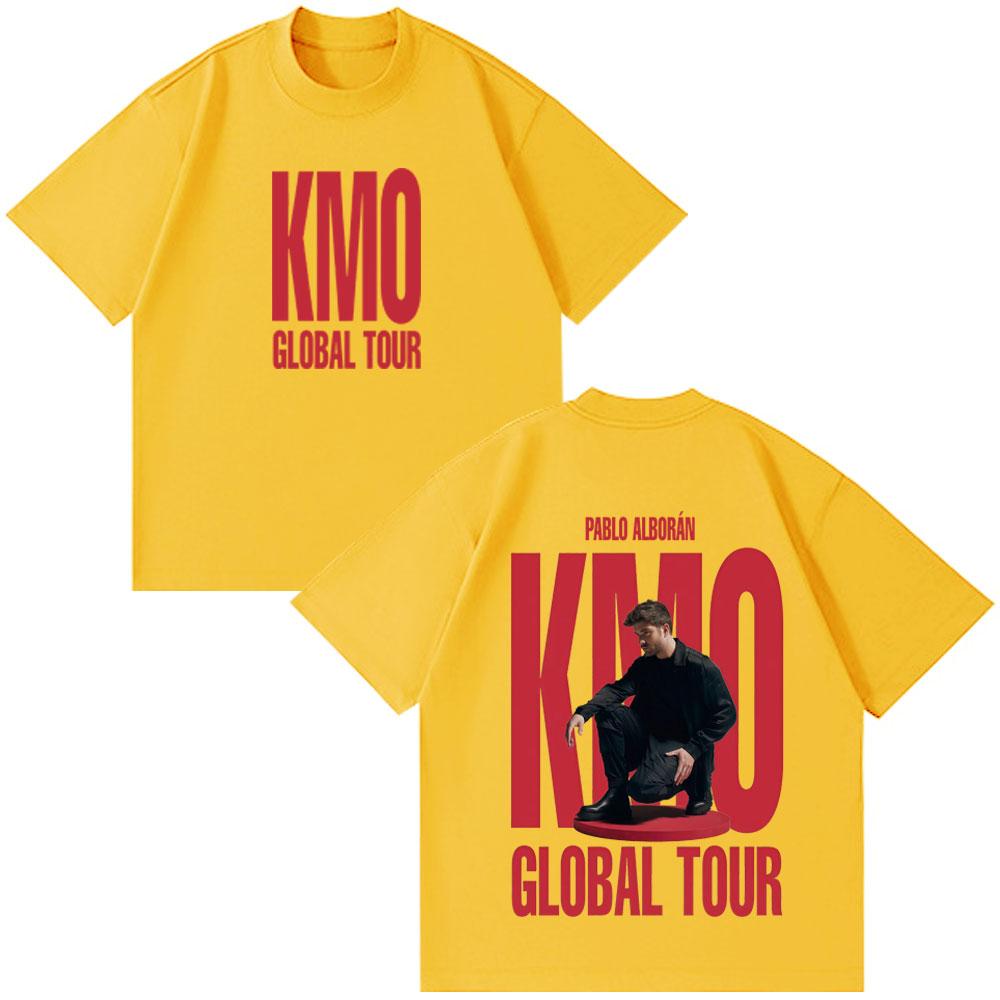 Singer Pablo Alborán Kmo Global Tour 2026 Print T Shirt Men Women Hiphop Tshirts Shortsleeved Loose Aesthetic Trendy T Shirts