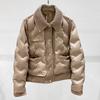 Xiaoxiangfeng Down Jacket Women's Short Fashion Woven Lapel Pressed Glue Light and Thin White Duck Down Warm Winter Coat