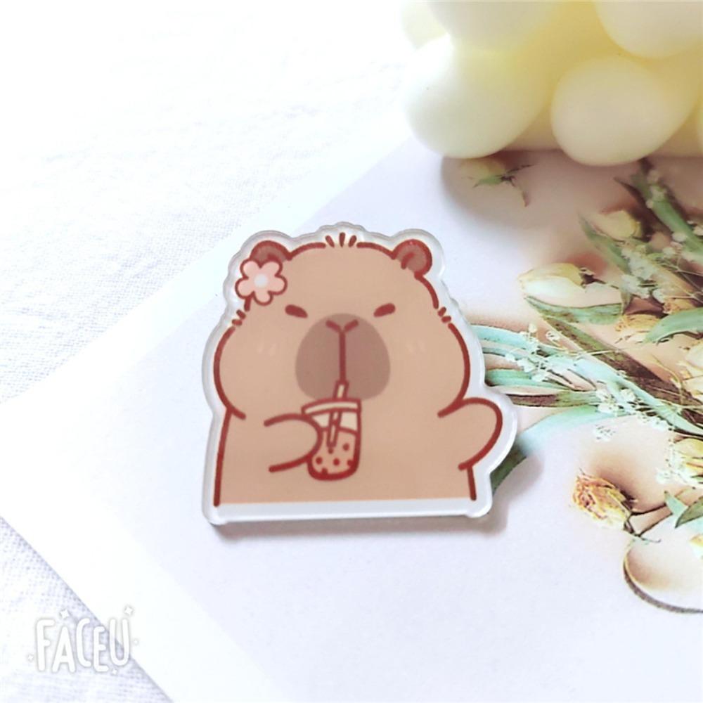 Cartoon Capybara Brooch Animals Cute Bag Pin Fashion Capybara Acrylic Badge