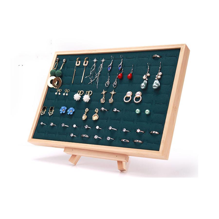 1PCS Simple Wooden Multi-colour Ring Tray Earring Jewellery Storage Display Tray Ring and Earring Display Tray